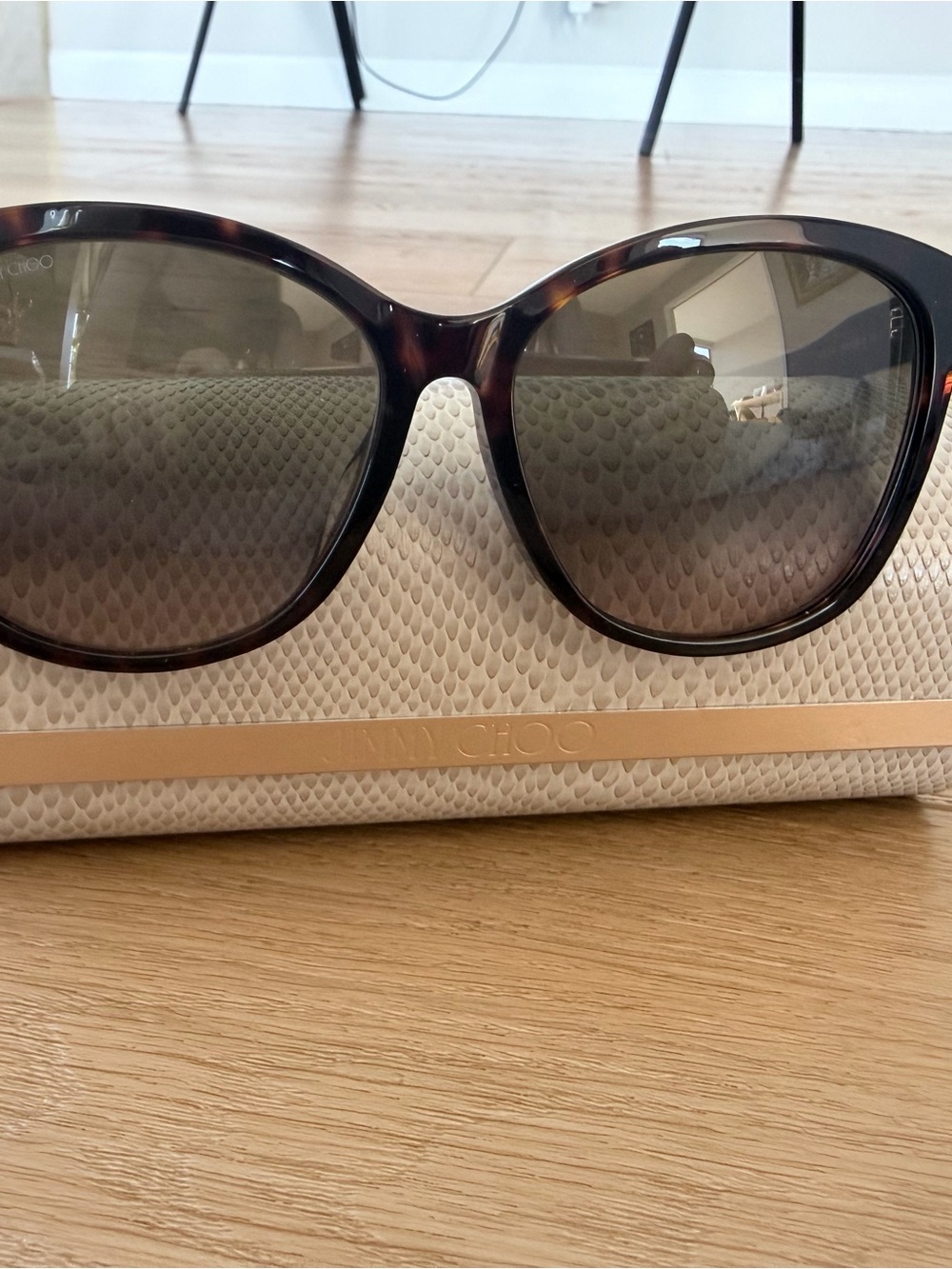 Jimmy Choo Lidie/F/SK Dark Havana Cat Eye Sunglasses with Case